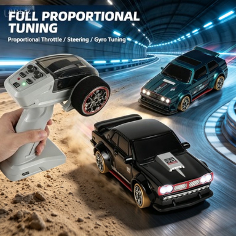 Rc Hobby World - 1:63スケール 4WD RCドリフトカー フルプロポーショナルステアリング スロットル ジャイロ