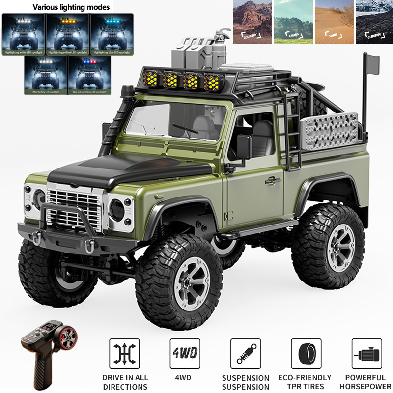 Rc Hobby World - KF90 1:12 4WD RCクライミングカー オフロード LEDライト付き