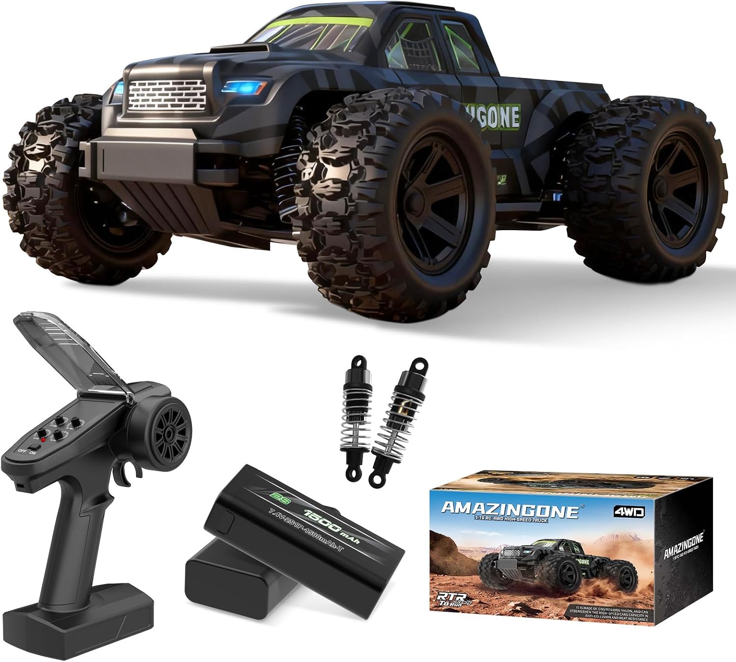 Rc Hobby Grade Monster Truck - JT18W 1/18スケール高速35KMH 4WD RCカー高速リモートコントロールモンスタートラックオフロードホビーグレード大人向け2.4GHz