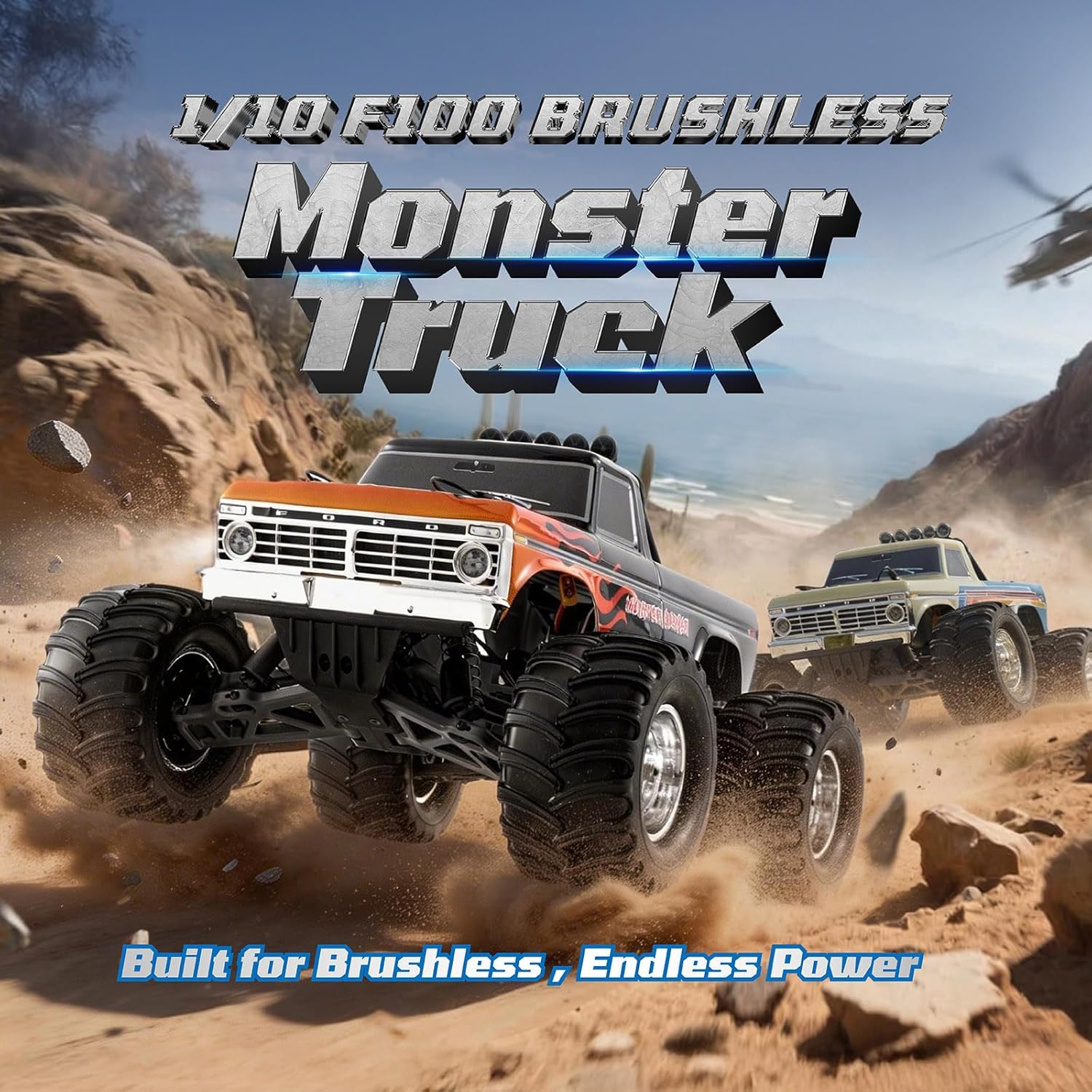 1/10 フォード F-100 ブラシレス モンスタートラッ - Rc Hobby Grade Monster Truck のレビューと価格