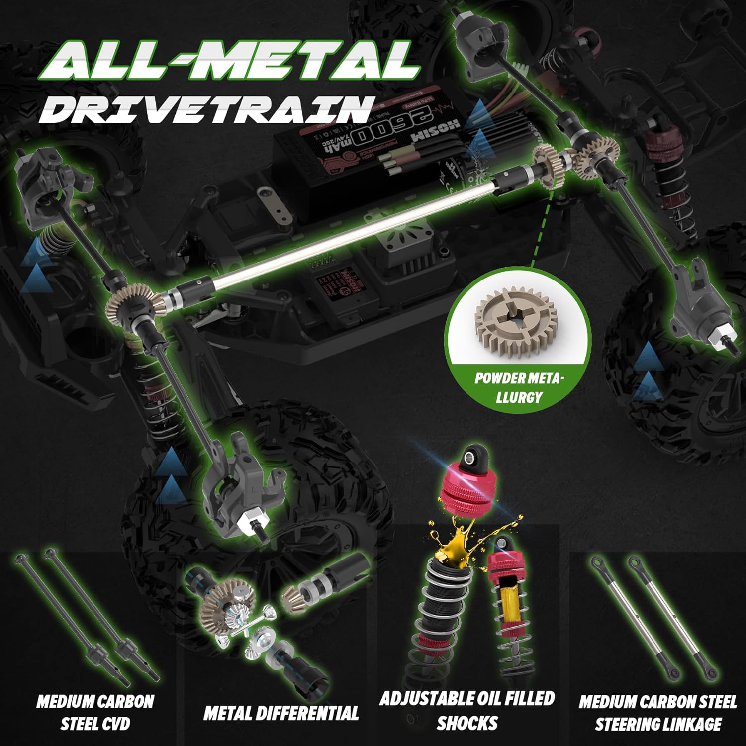 大人用ブラシレスRCカー、1/10スケール、時速68キロ超え - Rc Hobby Grade Monster Truck のレビューと価格