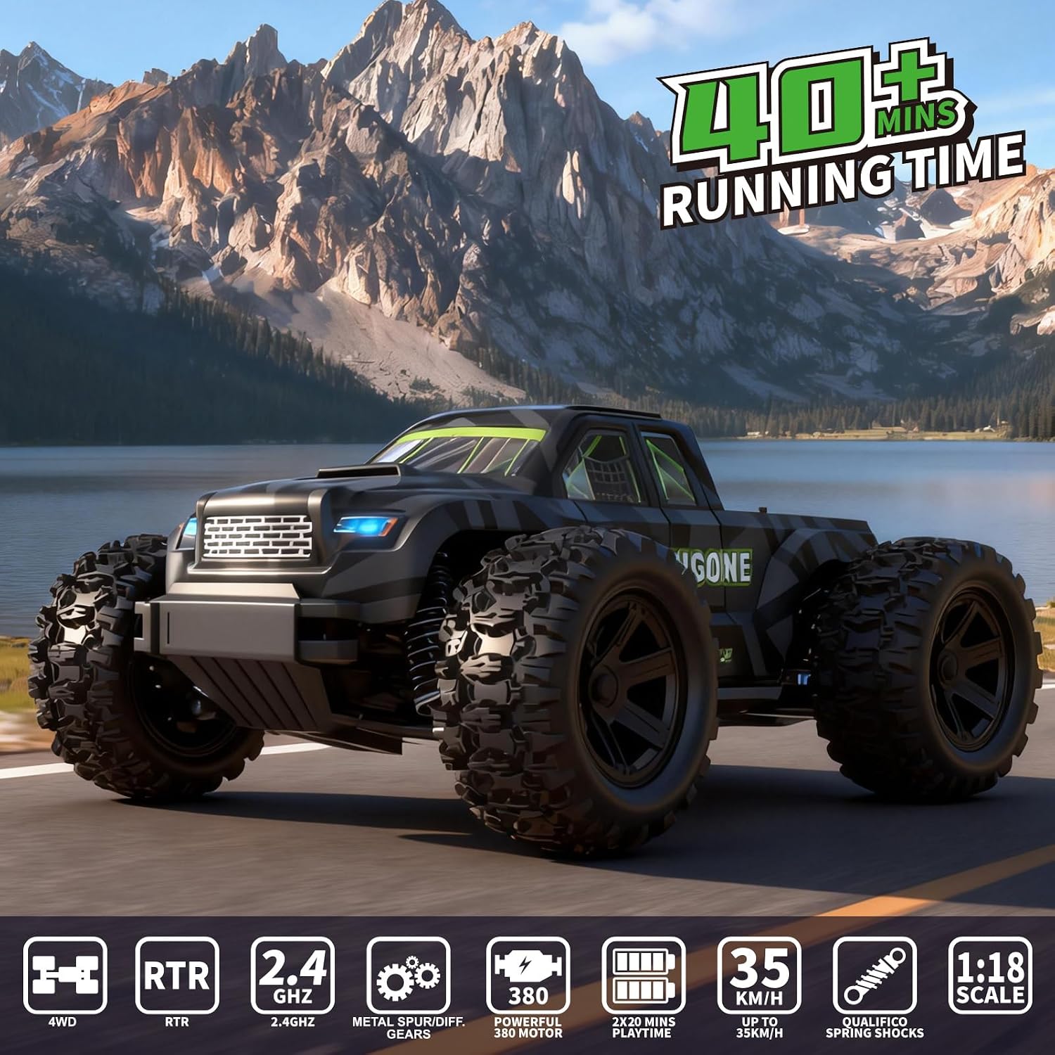 JT18W 1/18スケール高速35KMH 4WD RCカー - Rc Hobby Grade Monster Truck のレビューと価格
